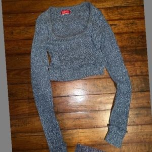 Esprit Long Sleeve Knitted Crop Top.